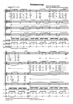 Per Nrgrd, Drommesange Mixed Choir [SATB] and Percussion Buch