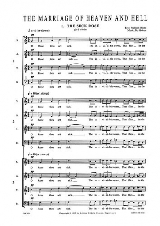 The Marriage of Heaven and Hell (1992-1995) for 12-part choir or 12 solo voices score