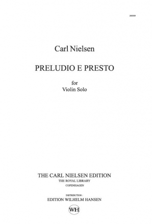 Carl Nielsen, Preludio E Presto Op. 52 Violin Buch