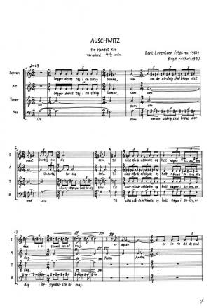 Bent Lorentzen, Auschwitz SATB Klavierauszug