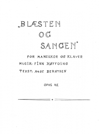 Finn Hoffding, Blsten og Sangen Men's Choir [TTBB] and Piano Klavierauszug