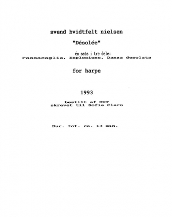 Svend Hvidtfelt Nielsen, Dsole Harp Buch