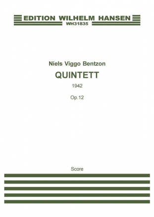 Quintett op.12 (1942) for flute, oboe, clarinet, bassoon, piano concertant score (large size)