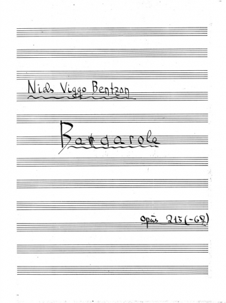 Niels Viggo Bentzon, Barcarole Op. 215 Klavier Buch