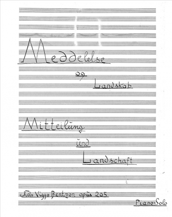 Niels Viggo Bentzon, 12 Meddelelse Og Landskab Op. 205 Klavier Buch