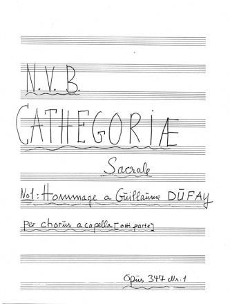 Niels Viggo Bentzon, Cathegoriae Sacrale No. 1 Op. 347 Gemischter Chor Chorpartitur