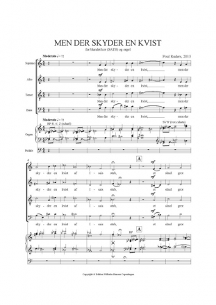 Poul Ruders, Men Der Skyder En Kvist Mixed Choir [SATB] and Organ Klavierauszug