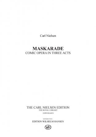 Carl Nielsen_Vilhelm Andersen, Maskarade / Masquerade Opera Klavierauszug