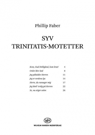 Phillip Faber, Syv Trinitatis-Motetter SSAA Choral Score