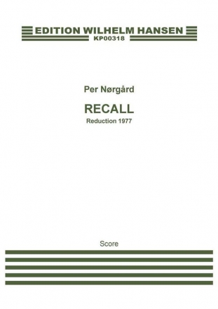 Per Nrgrd, Recall' Concerto For Accordion And Orchestra Accordion and Orchestra Buch