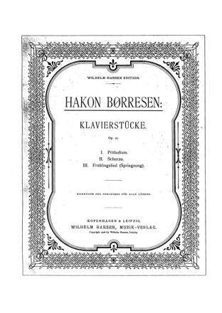 Hakon Borresen, Klavierstcke - No.1 Praeludium Klavier Buch