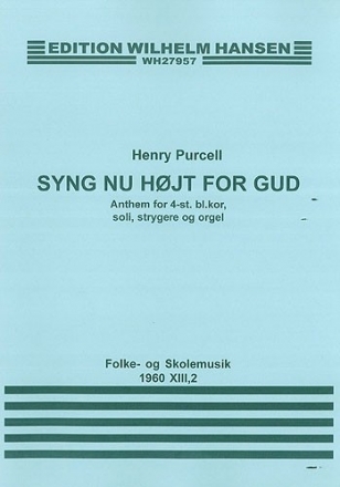 Henry Purcell, Sing Unto The Lord SATB Chorpartitur