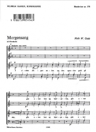 Morgensang af Elverskud for mixed choir a cappella choral score (dn)