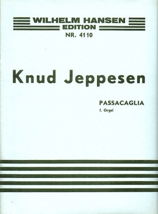 Knud Jeppesen, Passacaglia For Organ Orgel Buch