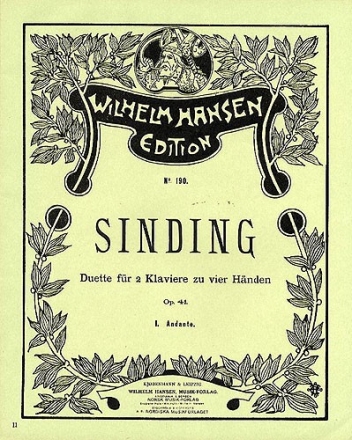 Christian Sinding, Andante Op. 41 No. 1 2 Pianos Buch