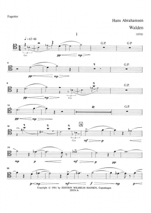 Walden - Woodwind Quintet no.2 for flute, oboe, clarinet, bassoon, horn set of parts