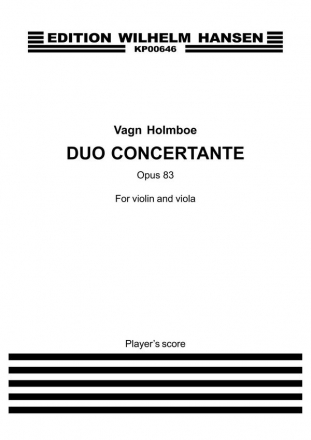 Vagn Holmboe, Duo Concertante Op. 83 Viola, Violin Partitur