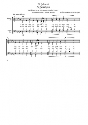 Wilhelm Peterson-Berger, Wilhelm Peterson-Berger Pa Fjeldesti Op. 11 N SATB Klavierauszug