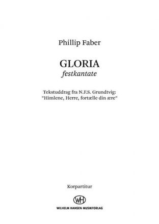 Phillip Faber, Gloria SATB Choral Score