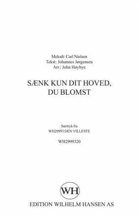 Carl Nielsen, Snk Kun Dit Hoved, Du Blomst SATB Klavierauszug