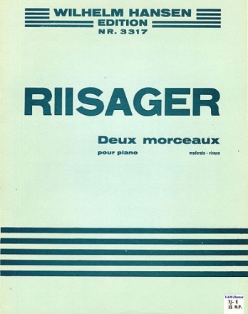 Knudge Riisager, Two Morceaux For Piano Klavier Buch