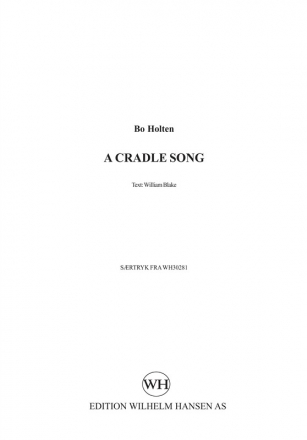 Bo Holten, A Cradle Song SATB Klavierauszug