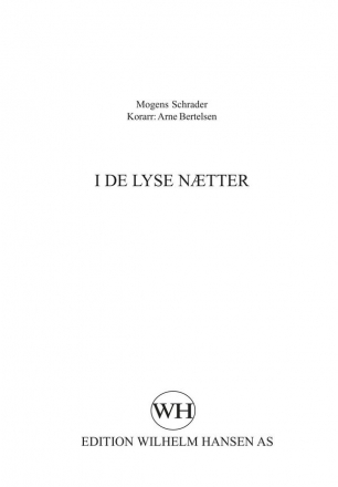 I De Lyse Naetter  Chorpartitur