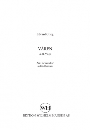 Edvard Grieg, Vren Women's Choir [SSAA] Klavierauszug