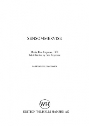 Finn Jorgensen, Sensommervise Vocal Buch