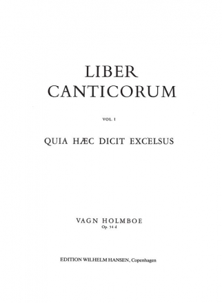 Vagn Holmboe, Quia Haec Dct Excelsus Op.54d Chor Chorpartitur