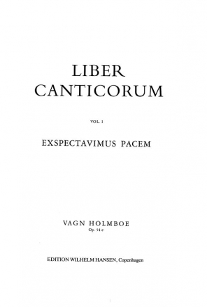 Vagn Holmboe, Exspectavimus Pacem Op.54e Choir a Cappella Chorpartitur