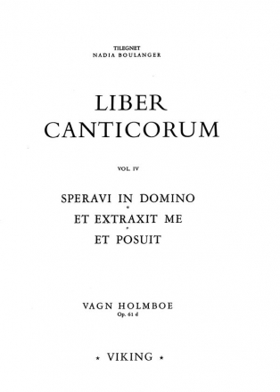 Vagn Holmboe, Speravi In Domino Op.61d Choir a Cappella Chorpartitur