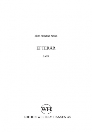 Bjrn Jespersen, Efterr SATB Chorpartitur