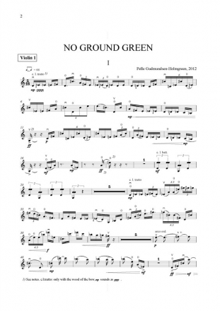 Pelle Gudmundsen-Holmgreen, No Ground Green Mixed Choir [SATB] and String Quartet Stimmen-Set