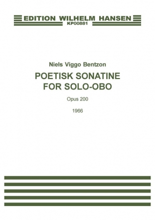 Niels Viggo Bentzon, Poetisk Sonatine Op.200 Oboe Buch