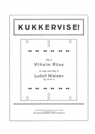 Ludolf Nielsen, Kukkervise Op. 27 Nr. 2 Klavier Buch