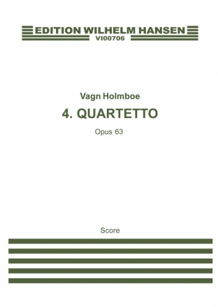 Vagn Holmboe, String Quartet No.4 Streichquartett Partitur