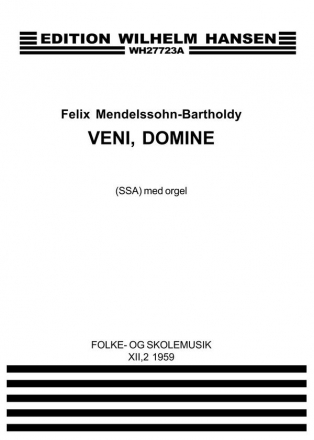 Felix Mendelssohn Bartholdy, Veni Domine Op.39-1  Chorpartitur