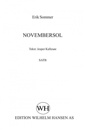 Erik Sommer, Novembersol SATB Klavierauszug