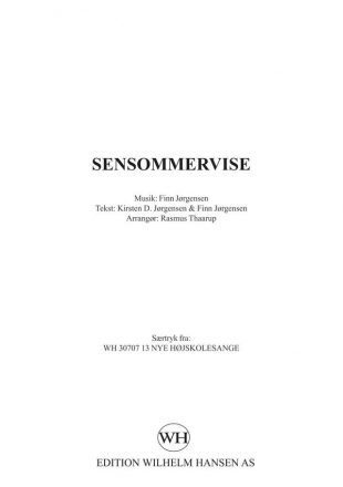 Finn Jorgensen, Sensommervise SATB Klavierauszug