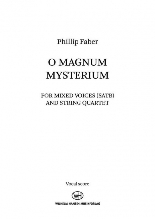 Phillip Faber, O Magnum Mysterium SATB Choral Score