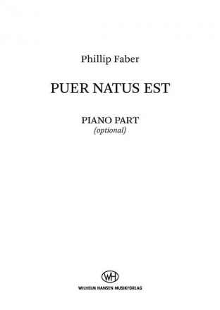 Phillip Faber, Puer natus est SATB and Piano Part