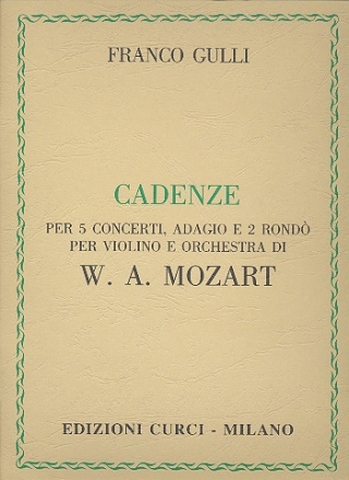 Cadenze per 5 concerti, adagio e 2 rondo per violino et orchestra per violino solo