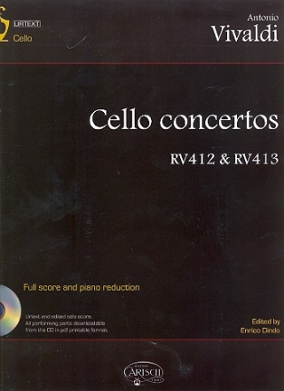 Cello Concertos RV412 and RV413 (+CD-Rom) full score and piano reduction