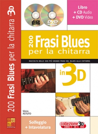 Silvio Astuto, 200 Frasi Blues per la Chitarra in 3D Gitarre Buch + CD + CD-ROM