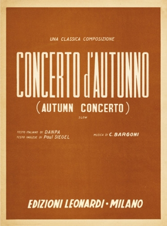 Concerto d'autunno Piano, Vocal and Guitar Klavierauszug