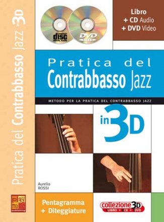 Aurelio Rossi, Pratica del Contrabbasso Jazz in 3D Double Bass Buch + CD + CD-ROM