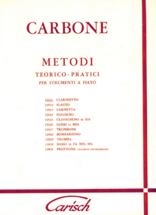 Enrique Carbone, Metodo Teorico-Pratico per Clarinetto Clarinet Buch