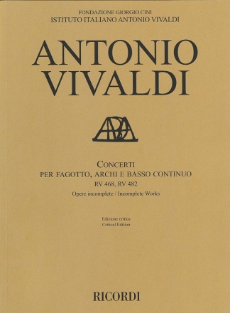PR1434 Concerti RV468  und  RV482 for bassoon, strings and Bc score