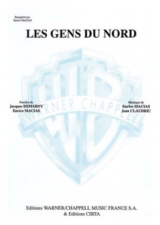 Enrico Macias, Gens du Nord (Les) Vocal and Piano Buch